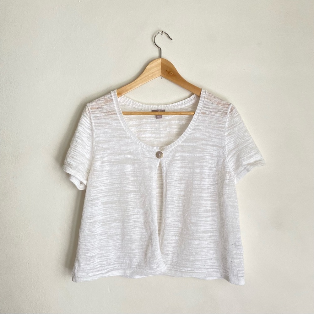 J.Jill white cotton beach top